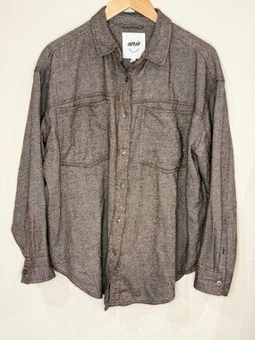 Aerie Anytime Fave Twill Shirt Button Up Jacket Casual Women’s Oversized Small